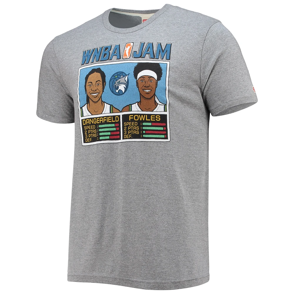Men's Homage Dangerfield & Fowles Gray Minnesota Lynx Jam T-Shirt