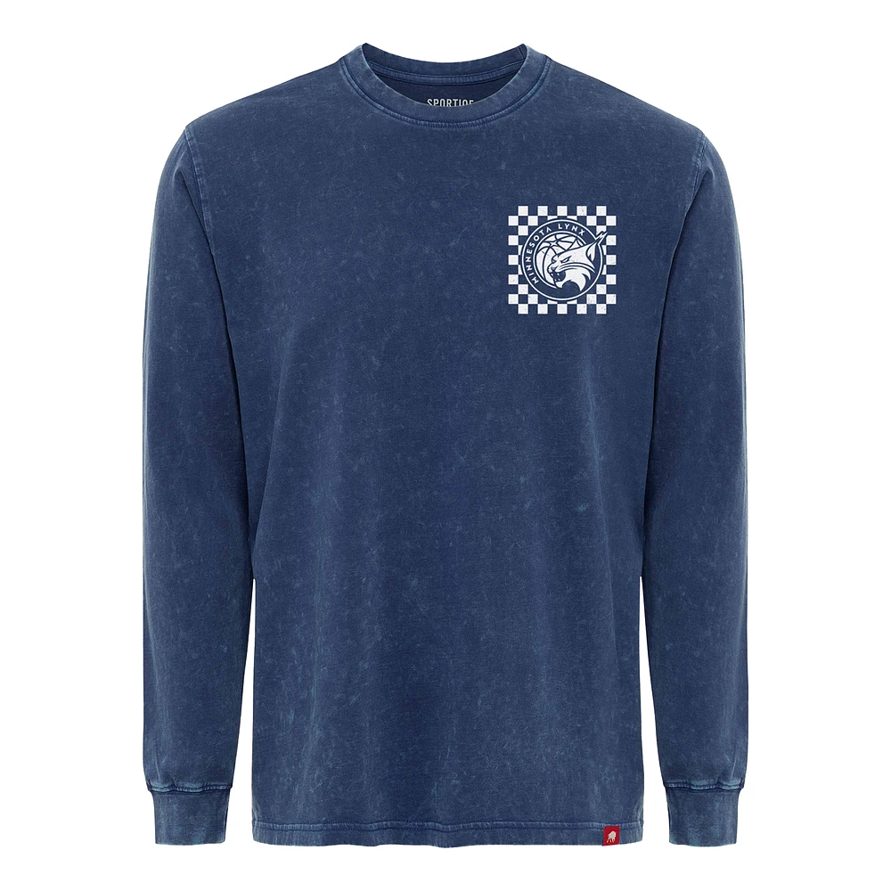 Unisex Sportiqe  Blue Minnesota Lynx Rock & Roll Collection Bono Mineral Wash Premium Long Sleeve T-Shirt