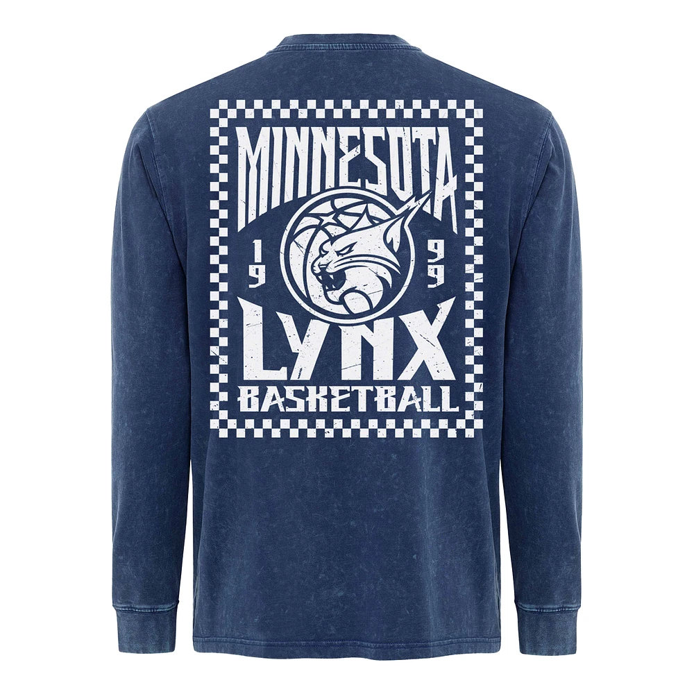 Unisex Sportiqe  Blue Minnesota Lynx Rock & Roll Collection Bono Mineral Wash Premium Long Sleeve T-Shirt