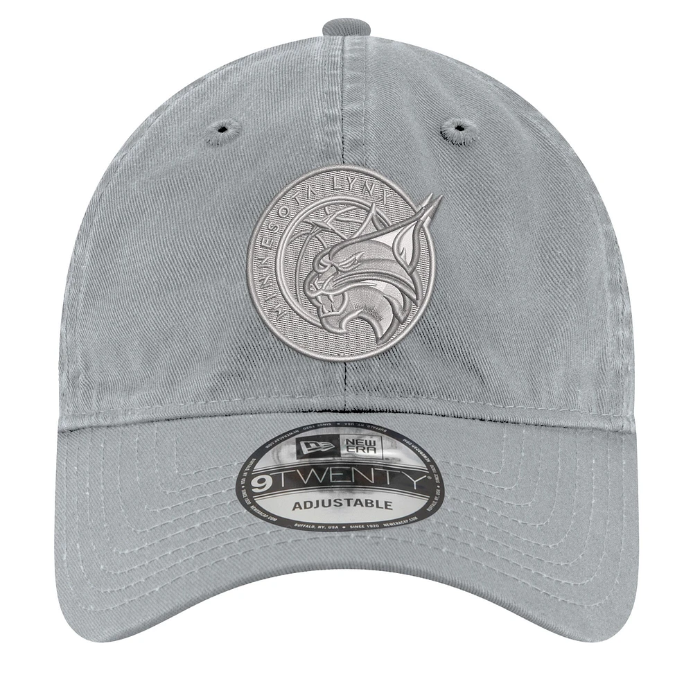 Casquette ajustable unisexe New Era grise Minnesota Lynx Core Tonal 9TWENTY
