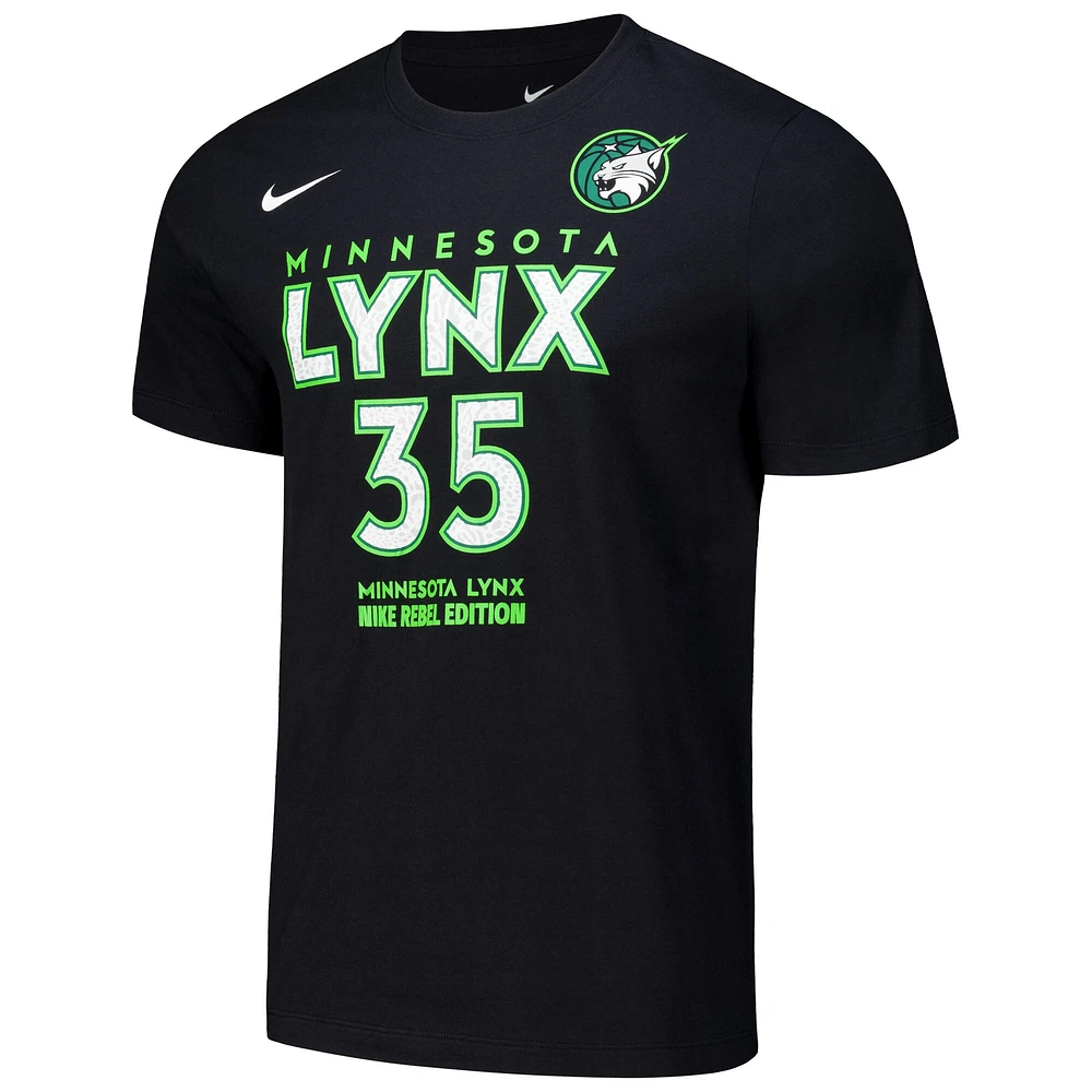 T-shirt unisexe Nike Alissa Pili noir Minnesota Lynx 2024 WNBA Draft nom et numéro