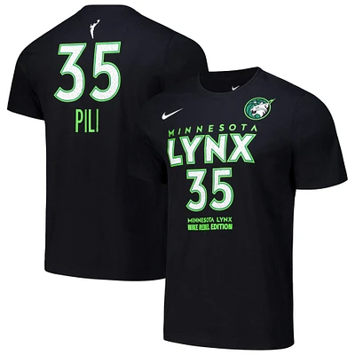 T-shirt unisexe Nike Alissa Pili noir Minnesota Lynx 2024 WNBA Draft nom et numéro