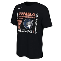 T-shirt unisexe Nike noir Minnesota Lynx 2024 WNBA Commissioner's Cup Champions