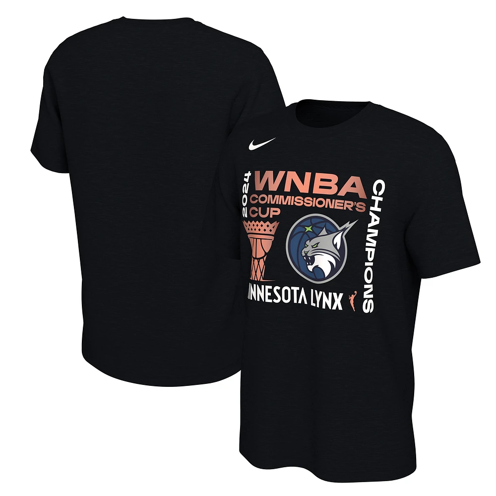 T-shirt unisexe Nike noir Minnesota Lynx 2024 WNBA Commissioner's Cup Champions