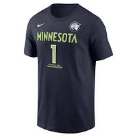 T-shirt unisexe avec nom et numéro Nike Diamond Miller Navy Minnesota Lynx Explorer Edition