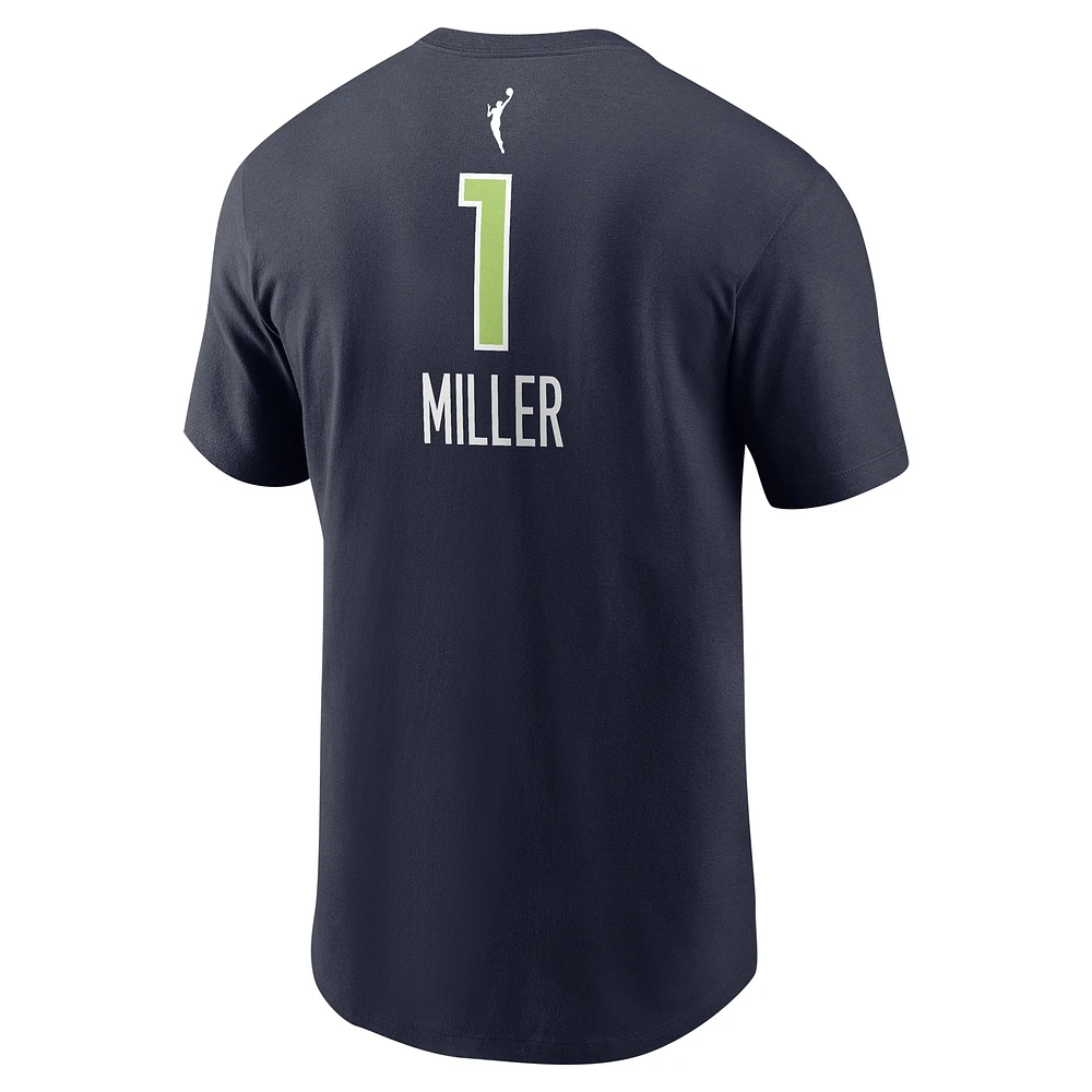 T-shirt unisexe avec nom et numéro Nike Diamond Miller Navy Minnesota Lynx Explorer Edition