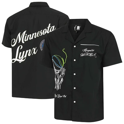 Unisex round21  Black Minnesota Lynx Lucky Strike Full-Button Bowling Shirt