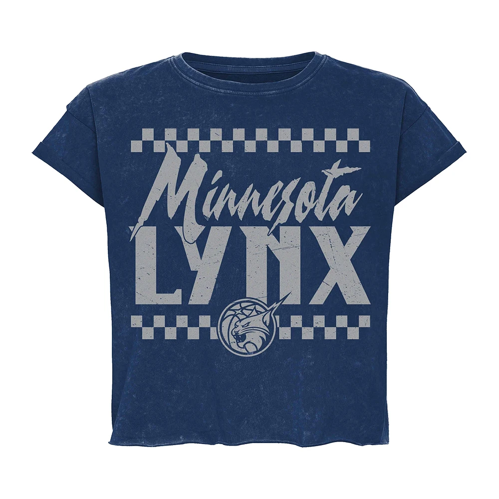 Unisex Sportiqe  Blue Minnesota Lynx Rock & Roll Collection Gwen Mineral Wash Cropped T-Shirt