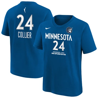 Youth Nike Napheesa Collier Blue Minnesota Lynx Explorer Edition Name & Number T-Shirt