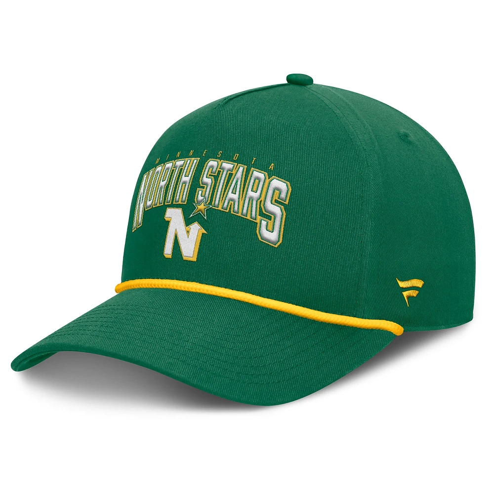 Casquette ajustable en corde A-Frame de la collection Decades des Minnesota North Stars de Fanatics pour hommes Kelly Green