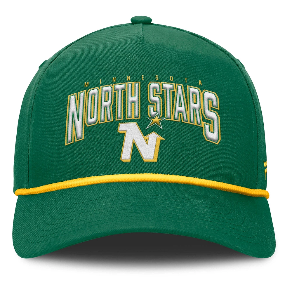 Casquette ajustable en corde A-Frame de la collection Decades des Minnesota North Stars de Fanatics pour hommes Kelly Green