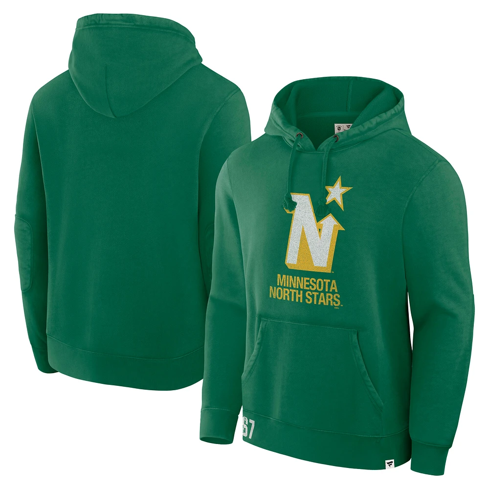 Sweat à capuche en polaire pour homme Fanatics Kelly Green Minnesota North Stars Decades Collection Tradition