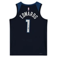 Anthony Edwards Minnesota Timberwolves Autographed Navy Nike 2022-23 Icon Edition Swingman Jersey