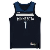 Anthony Edwards Minnesota Timberwolves Autographed Navy Nike 2022-23 Icon Edition Swingman Jersey