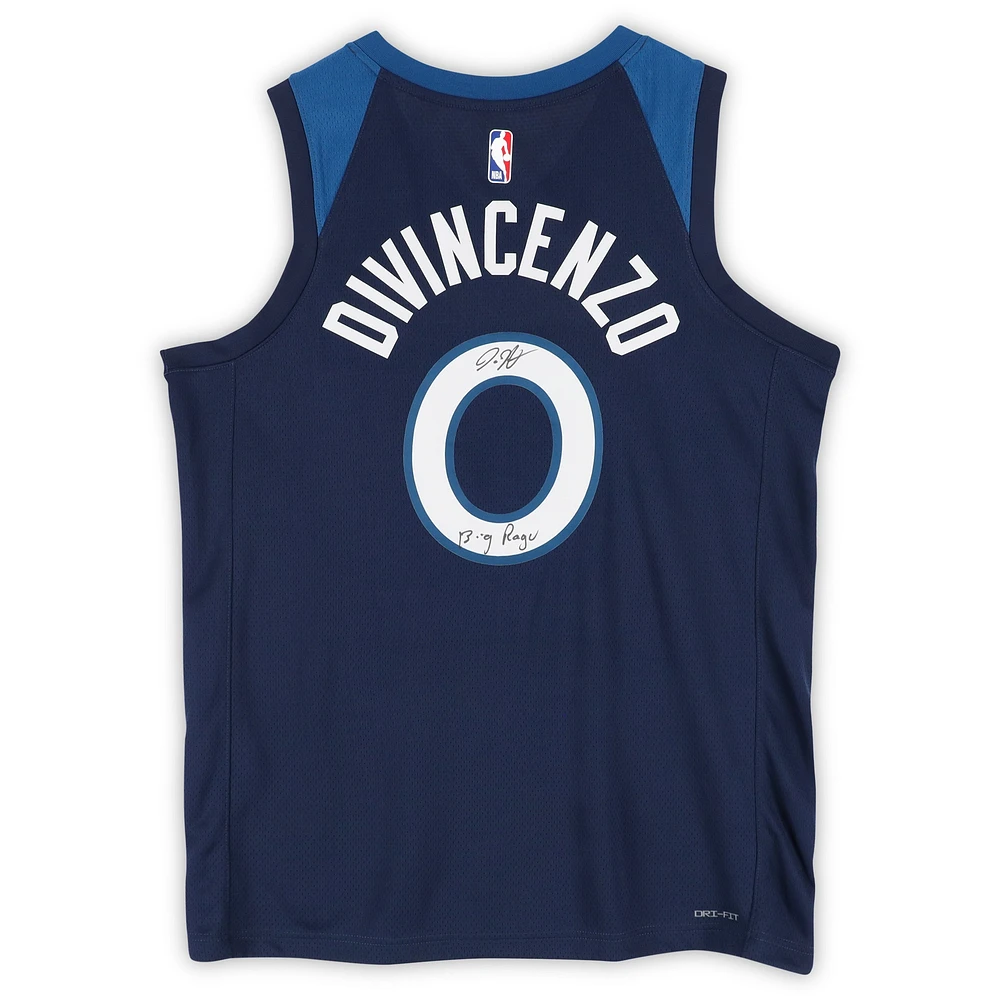 Donte DiVincenzo Minnesota Timberwolves Autographed Navy Nike Icon Edition Swingman Jersey with "Big Ragu" Inscription