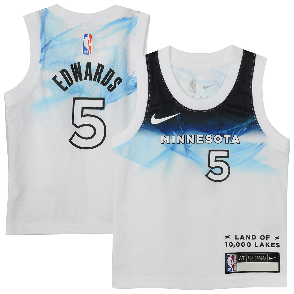 Maillot de joueur Nike Anthony Edwards blanc Minnesota Timberwolves 2024/25 Swingman pour bébé - Édition City