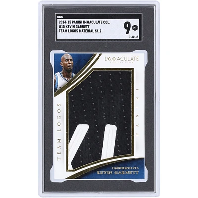 Kevin Garnett Minnesota Timberwolves 2014-15 Panini Immaculate Collection Team Logo Materials 2 Color Relic #15 #5/12 SGC Authenticated 9 Card
