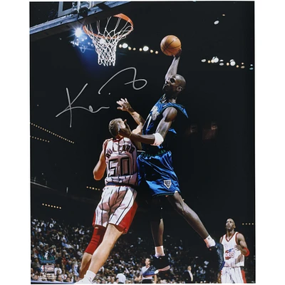 Kevin Garnett Minnesota Timberwolves Autographed 16" x 20" One-Handed Soaring Dunk Photograph