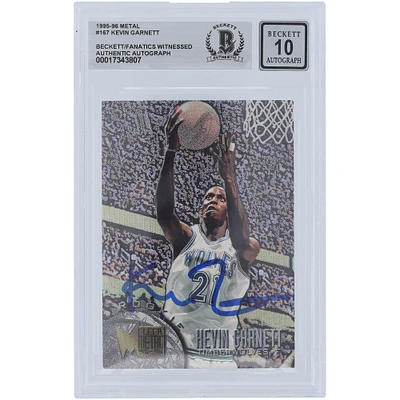 Kevin Garnett Minnesota Timberwolves Autographed 1995-96 Skybox Meta #167 Beckett Fanatics Witnessed Authenticated 10 Rookie Card