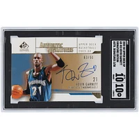 Carte autographiée 10/10 SGC 2003-04 Upper Deck SP Authentic Gold #AS-KG #3/50 des Minnesota Timberwolves de Kevin Garnett