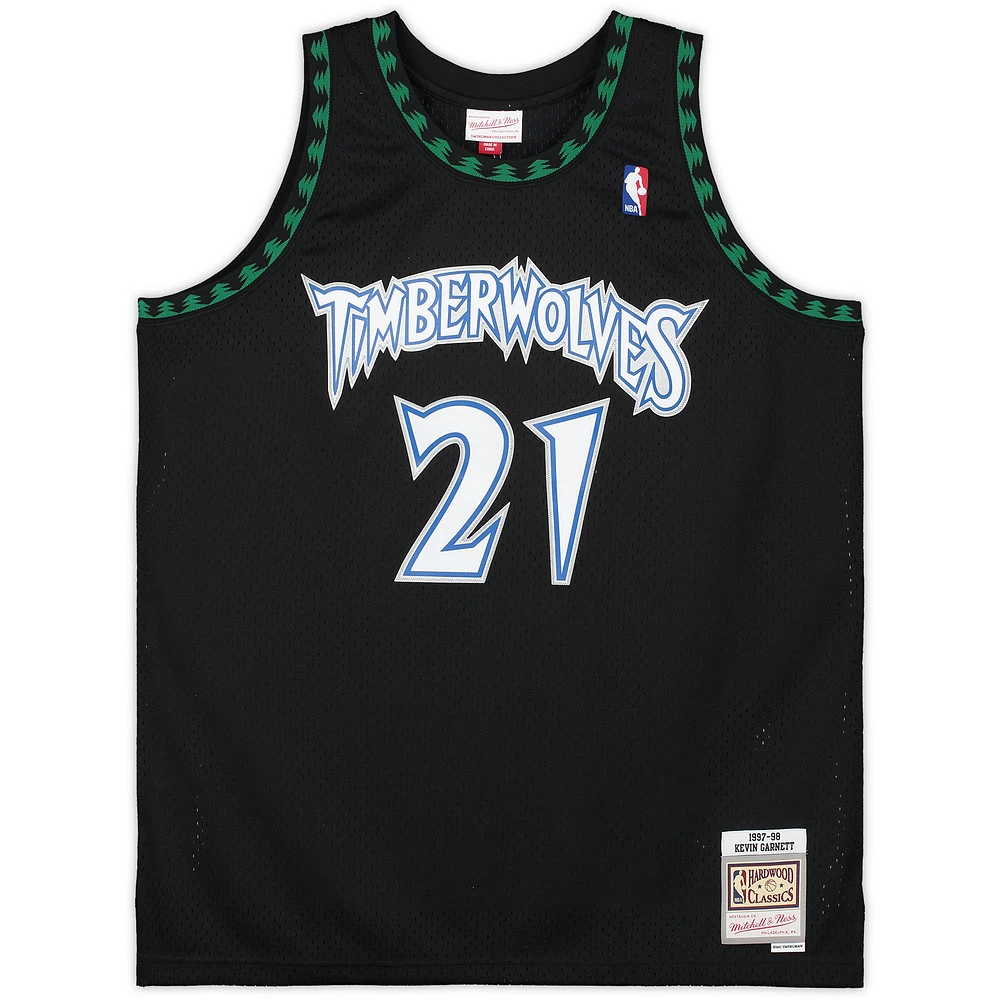 Kevin Garnett Minnesota Timberwolves Autographed Black 1996-97 Mitchell and Ness Swingman Jersey