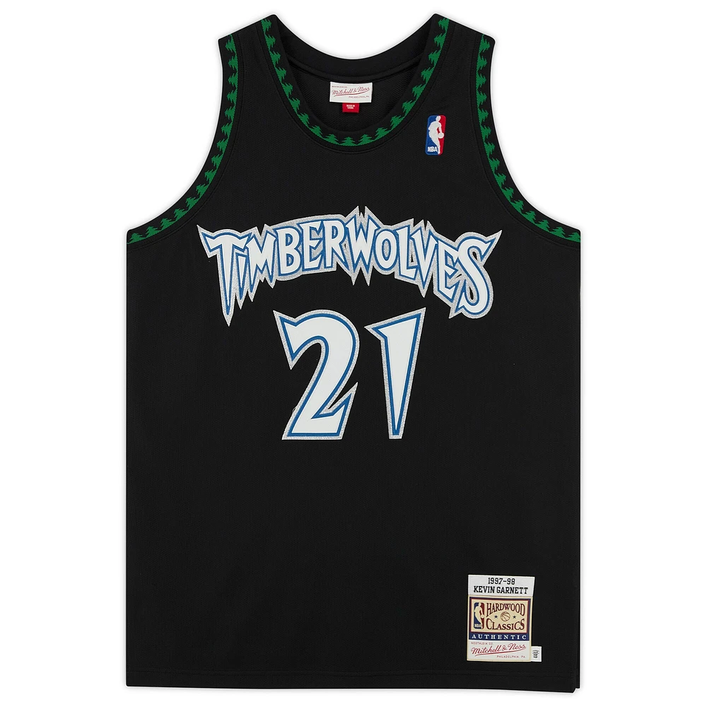 Kevin Garnett Minnesota Timberwolves Autographed Black Mitchell and Ness Authentic Jersey