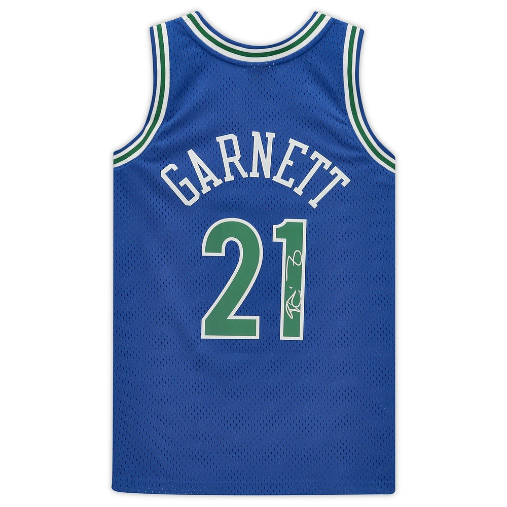 Kevin Garnett Minnesota Timberwolves Autographed Blue Mitchell and Ness 1995 Hardwood Classic Swingman Jersey