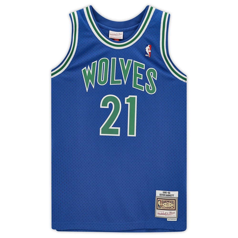 Kevin Garnett Minnesota Timberwolves Autographed Blue Mitchell and Ness 1995 Hardwood Classic Swingman Jersey