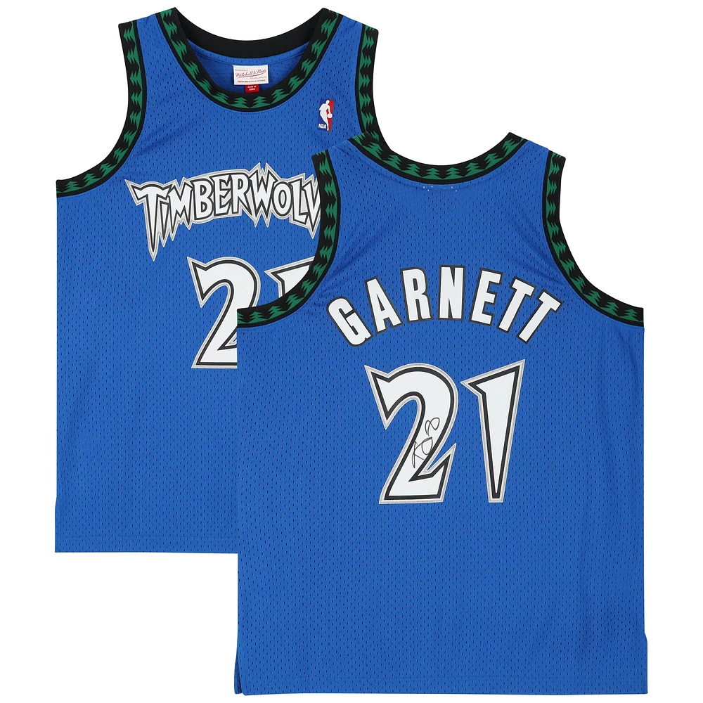 Kevin Garnett Minnesota Timberwolves Autographed Blue Mitchell & Ness 2002-03 Swingman Jersey 