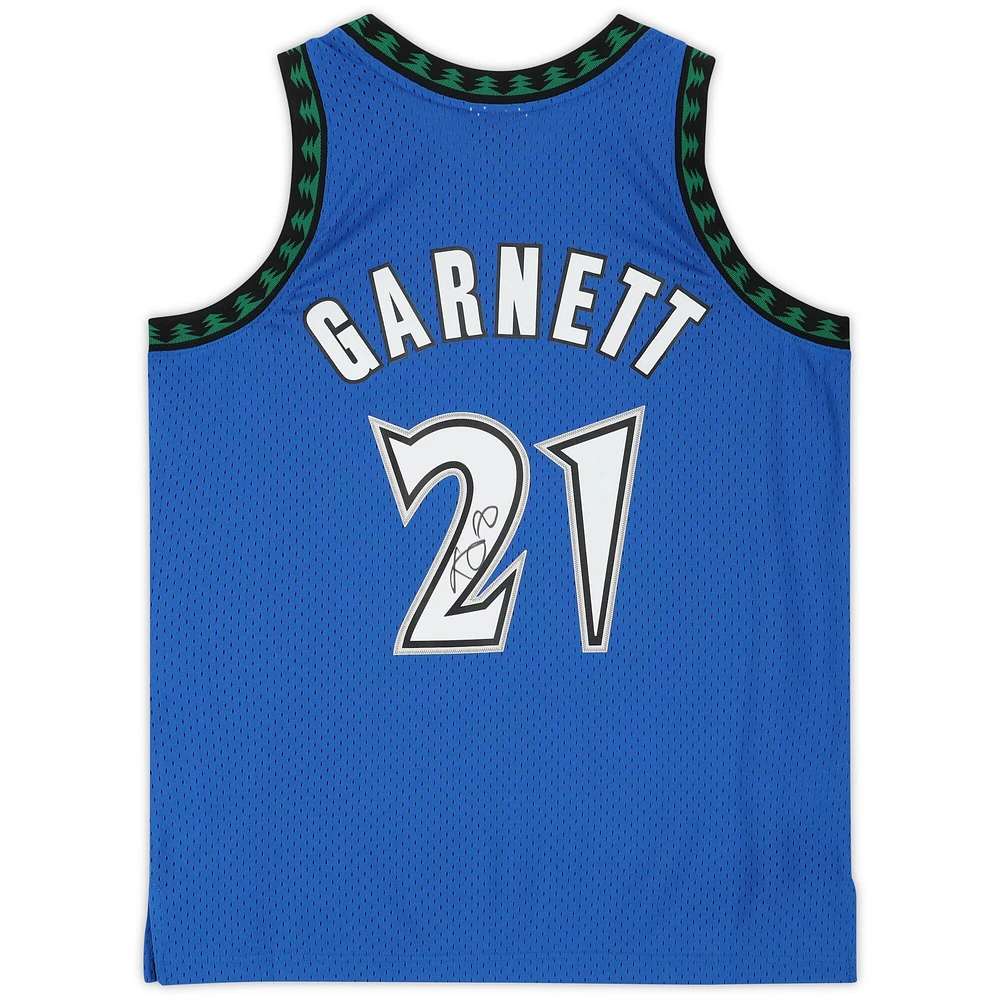 Kevin Garnett Minnesota Timberwolves Autographed Blue Mitchell & Ness 2002-03 Swingman Jersey 