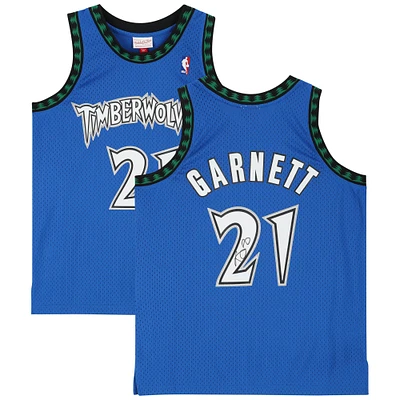 Kevin Garnett Minnesota Timberwolves Autographed Blue Mitchell & Ness 2002-03 Swingman Jersey 
