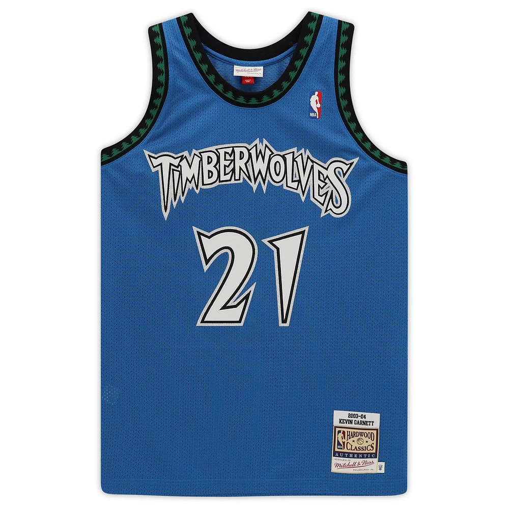 Kevin Garnett Minnesota Timberwolves Autographed Blue Mitchell & Ness Authentic Jersey with "Big Ticket" Inscription
