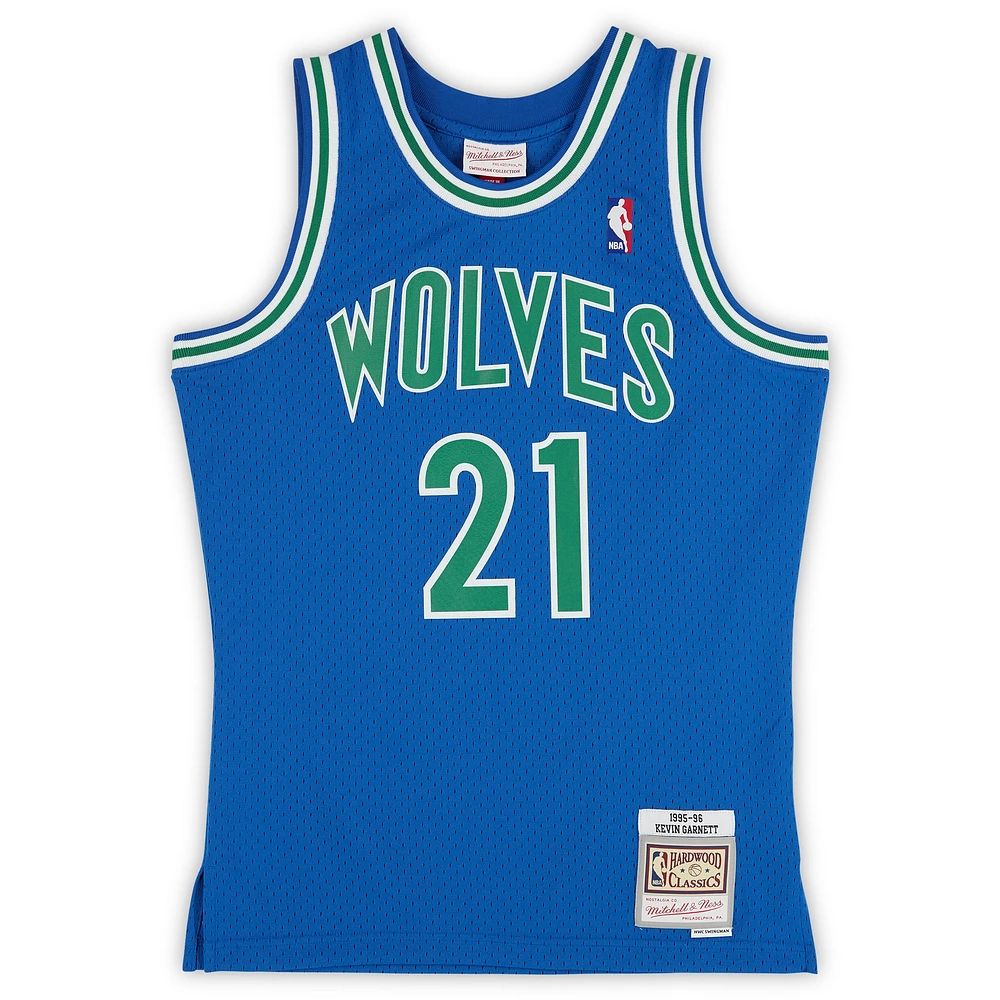 Kevin Garnett Minnesota Timberwolves Autographed Mitchell & Ness Blue 1995-96 Swingman Jersey