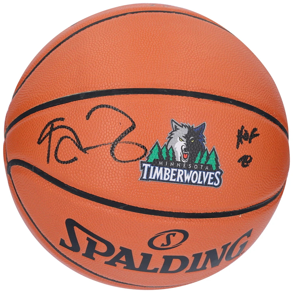 Kevin Garnett Minnesota Timberwolves Autographed Spalding 1996-08 Team Logo Basketball with "HOF 20" Inscription