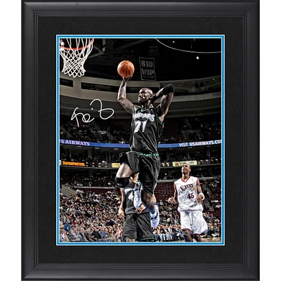 Kevin Garnett Minnesota Timberwolves Framed Autographed 16" x 20" Hand Behind Head Dunking Photograph