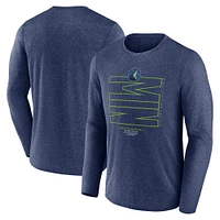 Men's Fanatics  Heather Navy Minnesota Timberwolves Game Point Long Sleeve T-Shirt