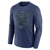Men's Fanatics  Heather Navy Minnesota Timberwolves Game Point Long Sleeve T-Shirt
