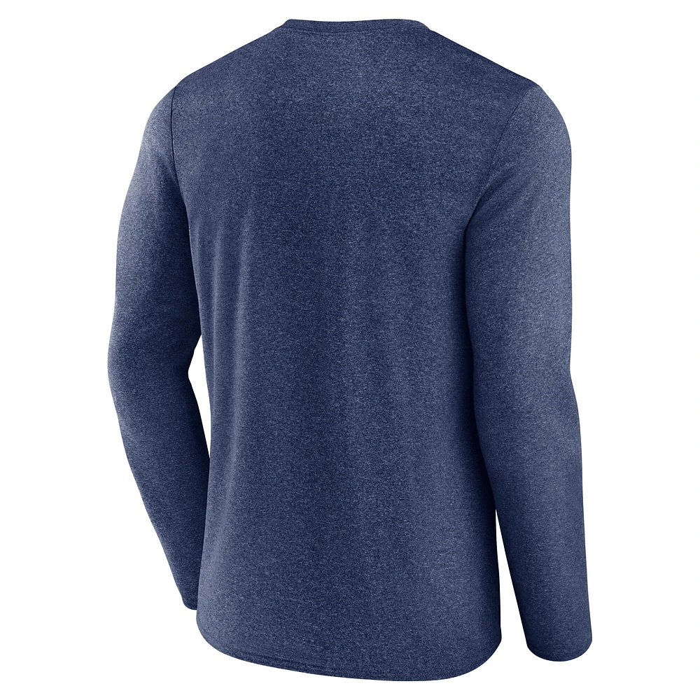 Men's Fanatics  Heather Navy Minnesota Timberwolves Game Point Long Sleeve T-Shirt