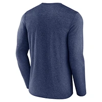 Men's Fanatics  Heather Navy Minnesota Timberwolves Game Point Long Sleeve T-Shirt