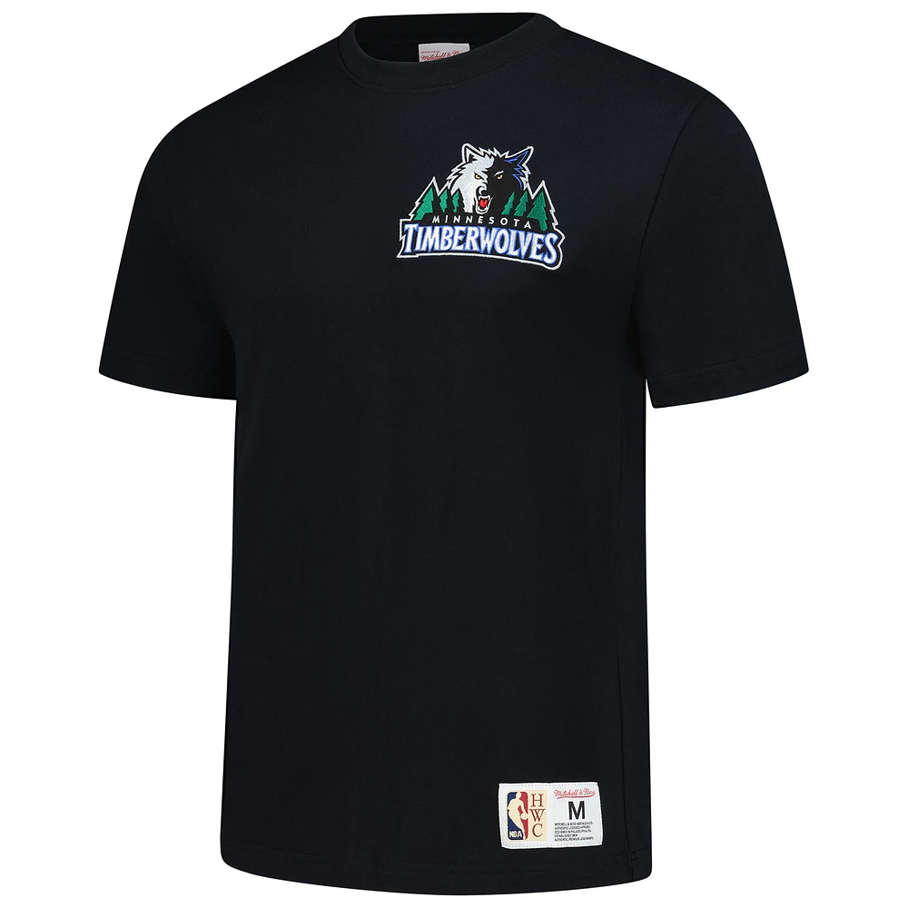 Men's Mitchell & Ness Kevin Garnett Black Minnesota Timberwolves Hardwood Classics NBA Legends T-Shirt