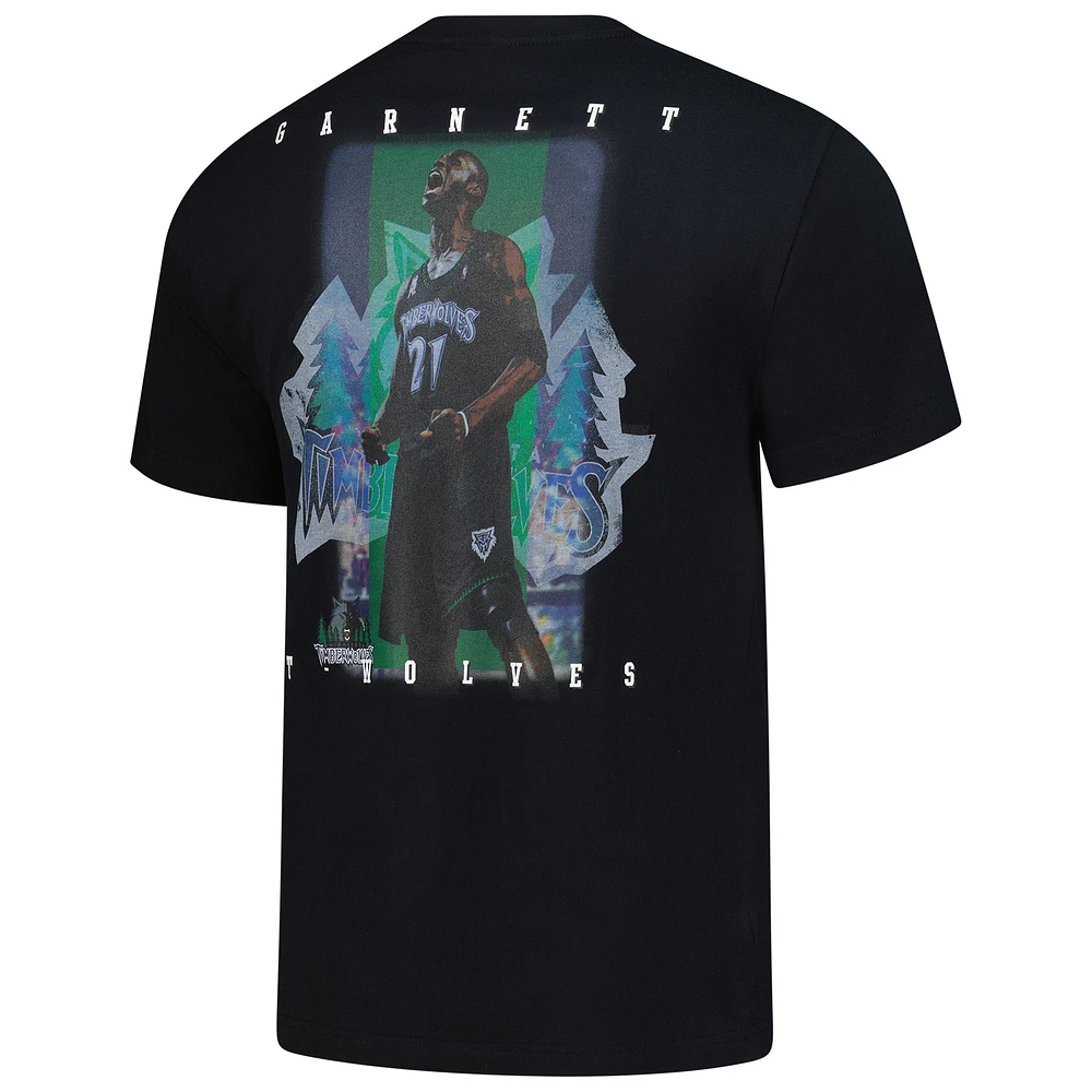 Men's Mitchell & Ness Kevin Garnett Black Minnesota Timberwolves Hardwood Classics NBA Legends T-Shirt