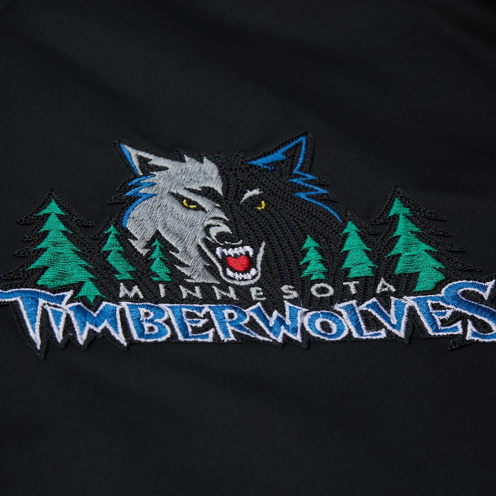 Men's Mitchell & Ness Kevin Garnett Black Minnesota Timberwolves NBA Legends Full-Snap Satin Jacket