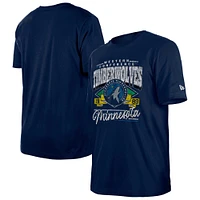 T-shirt Sport Classics bleu marine pour homme des Minnesota Timberwolves de New Era