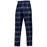 Men's Concepts Sport Navy Minnesota Timberwolves Petition Long Sleeve T-Shirt and Plaid Pant Set