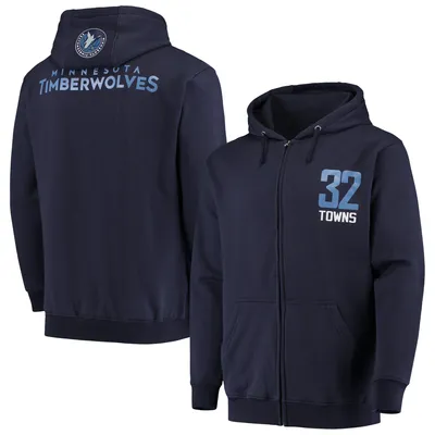 Karl-Anthony Towns Minnesota Timberwolves Fanatics Branded Player Name & Number Full-Zip Hoodie Jacket - Navy