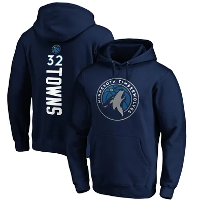 Karl-Anthony Towns Minnesota Timberwolves Fanatics Branded Playmaker Name & Number Fitted Pullover Hoodie - Navy