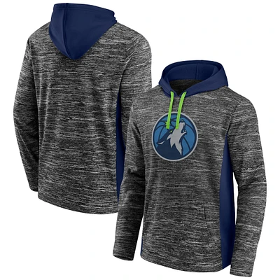 Fanatics Charcoal Minnesota Timberwolves Instant Replay Colorblock pour hommes - Sweat à capuche