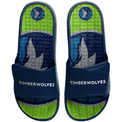 Minnesota Timberwolves FOCO Wordmark Gel Slide Sandals