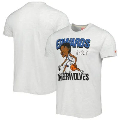 Anthony Edwards Minnesota Timberwolves Homage Caricature Tri-Blend T-Shirt - Ash