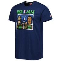 Hommage Karl-Anthony Towns & Anthony Edwards Navy Minnesota Timberwolves NBA Jam T-shirt en trois mélanges pour homme